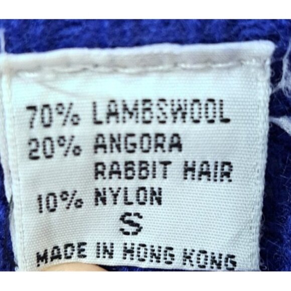 Talbots Women's S Blue Long Raglan Sleeve High Neck Lambswool Blend Sweater - Picture 6 of 7